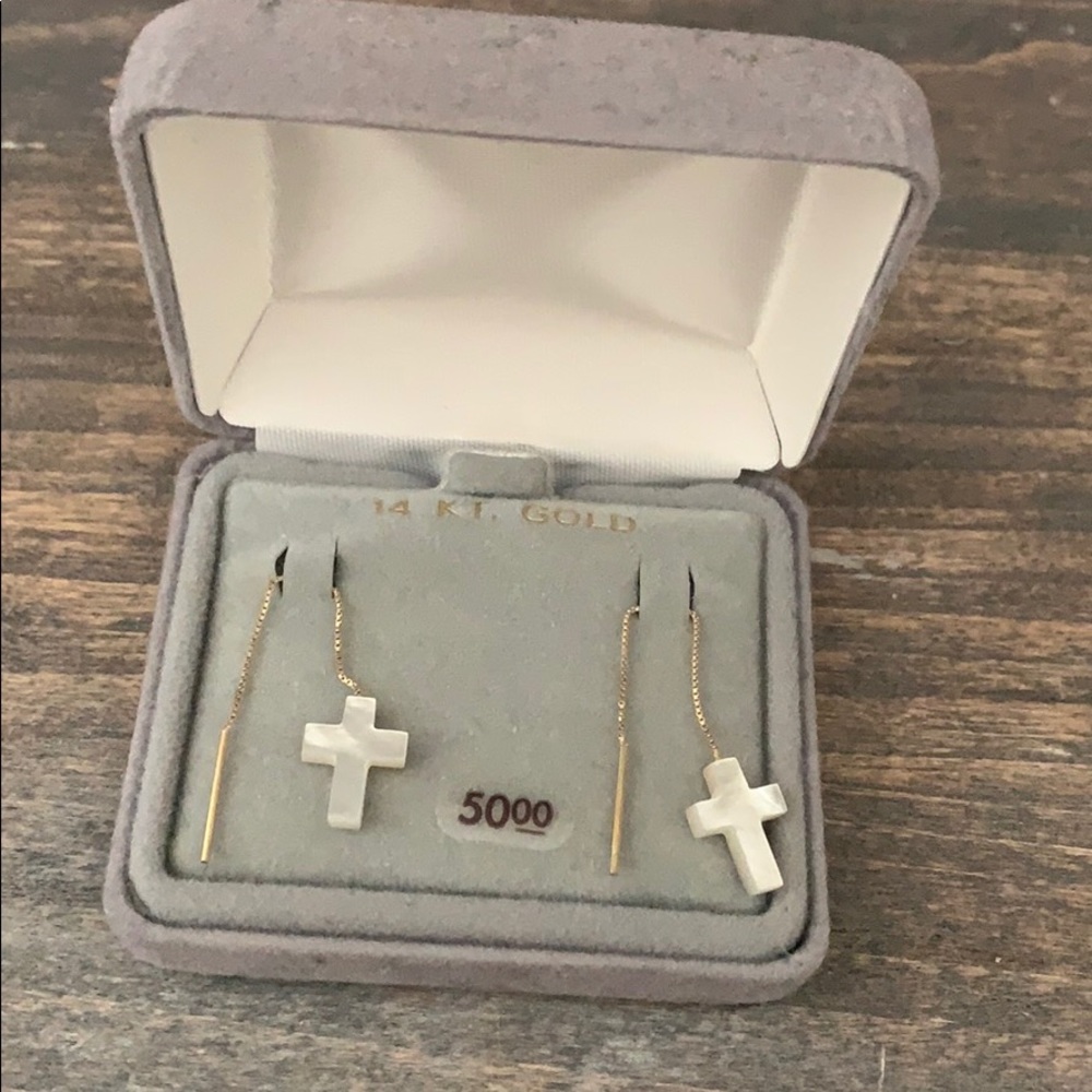 Cross threaded earrings